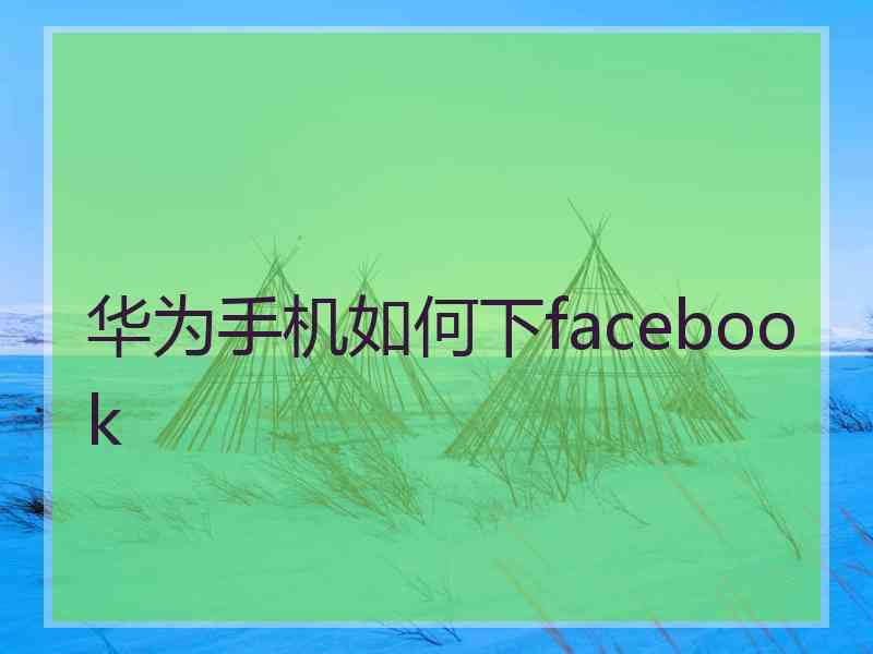 华为手机如何下facebook