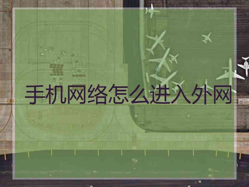 手机网络怎么进入外网