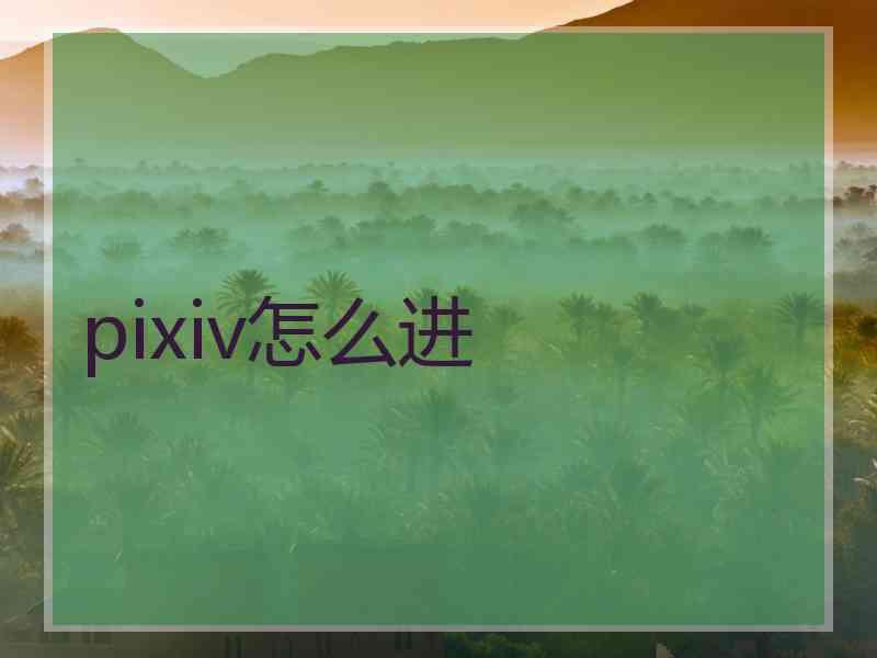 pixiv怎么进