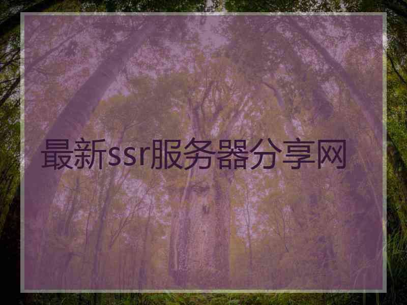 最新ssr服务器分享网