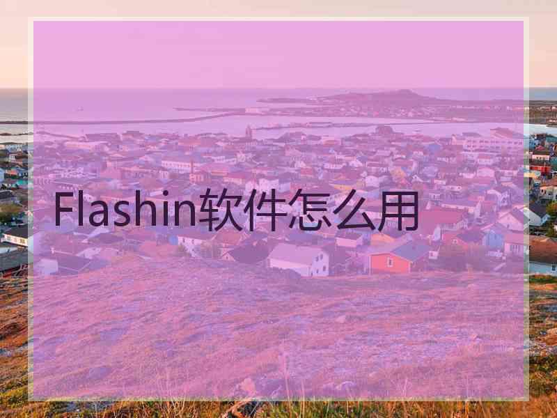 Flashin软件怎么用