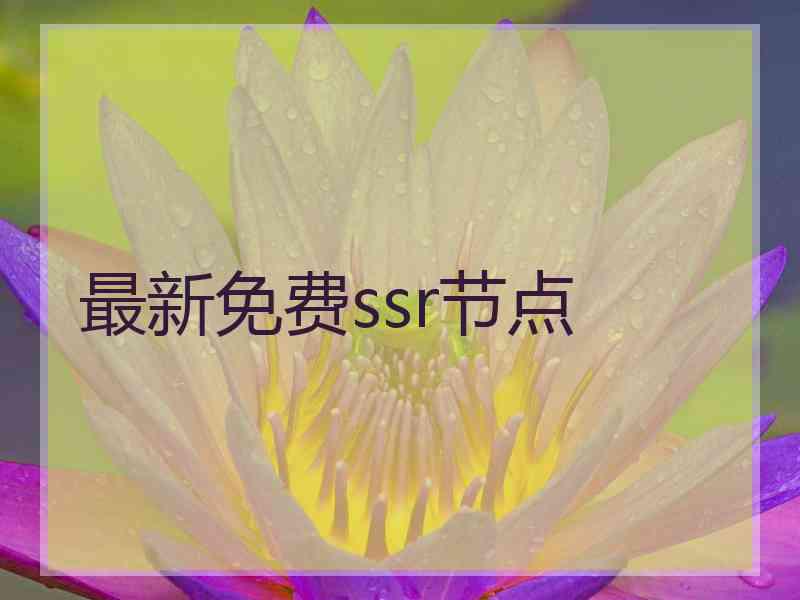 最新免费ssr节点