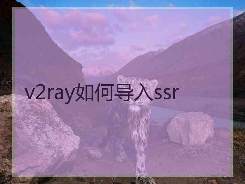 v2ray如何导入ssr